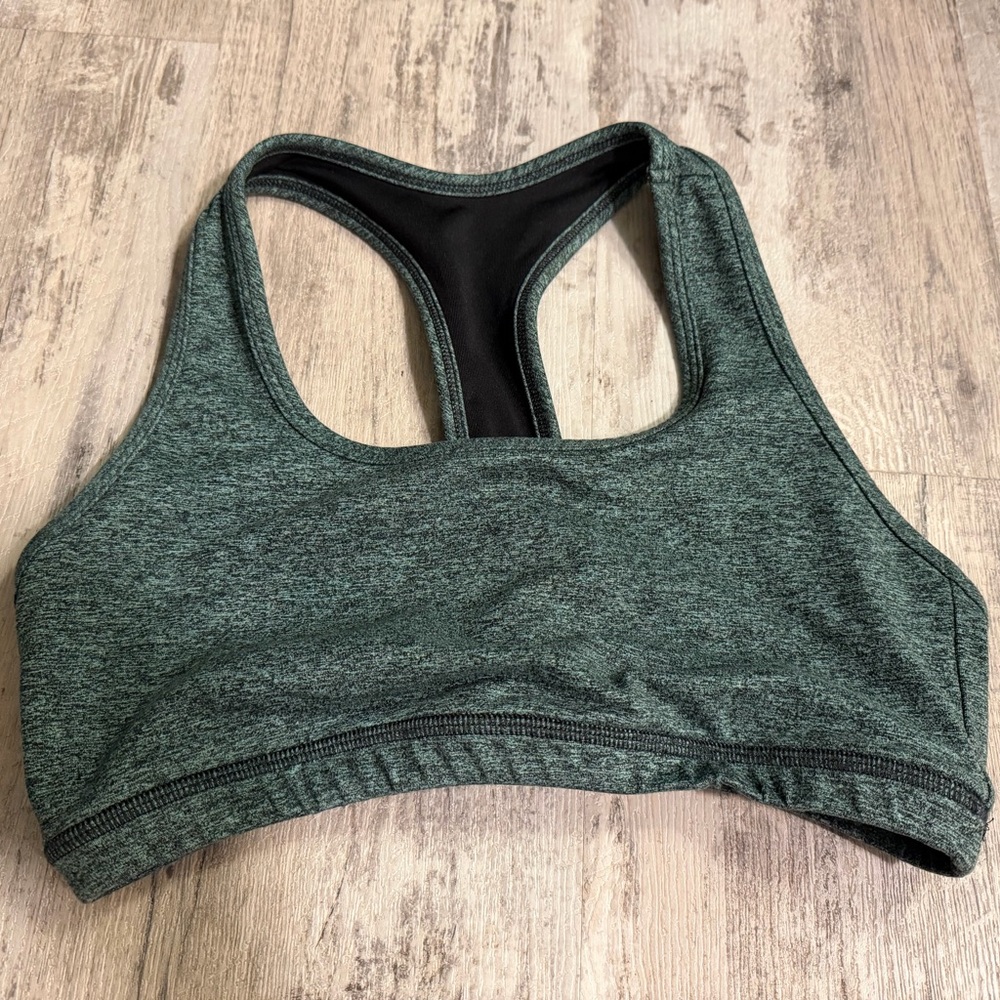 Fleo Heathered Forest Green Racerback Sports Bra Size Medium